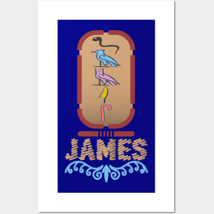 JAMES-American names in hieroglyphic letters-James, name in a Pharaonic Khartouch-Hieroglyphic pharaonic names Posters and Art